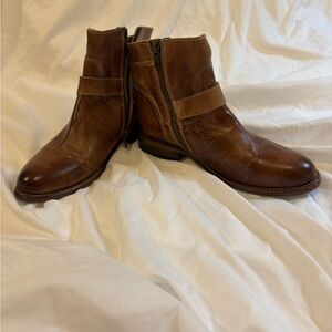 Bed Stu Brown Leather Ankle Boots